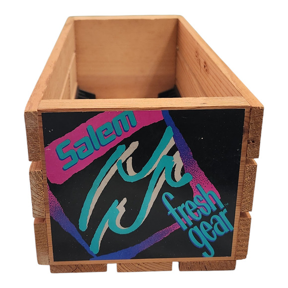 Vintage Salem Cigarettes Wood 24 CD Storage Holder Crate Promo Retro '90s - Picture 1 of 7